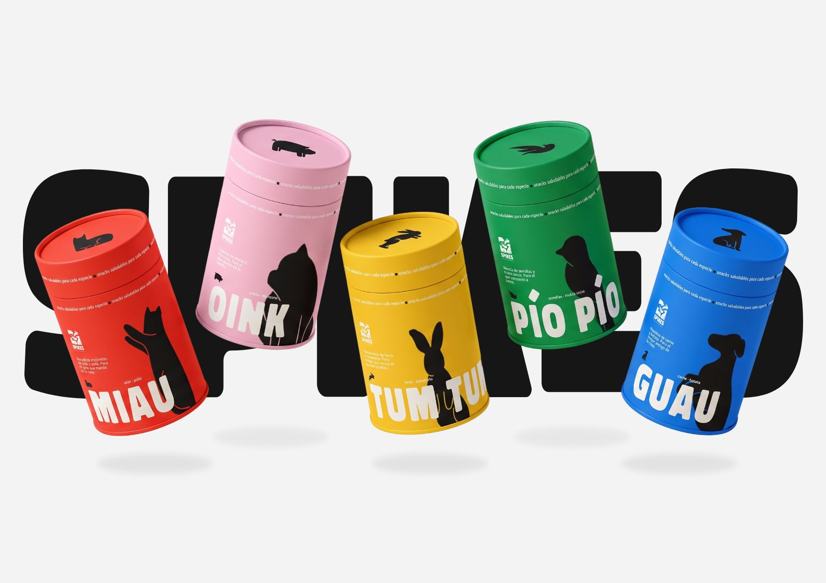 Spikes — empaques de snacks para mascotas