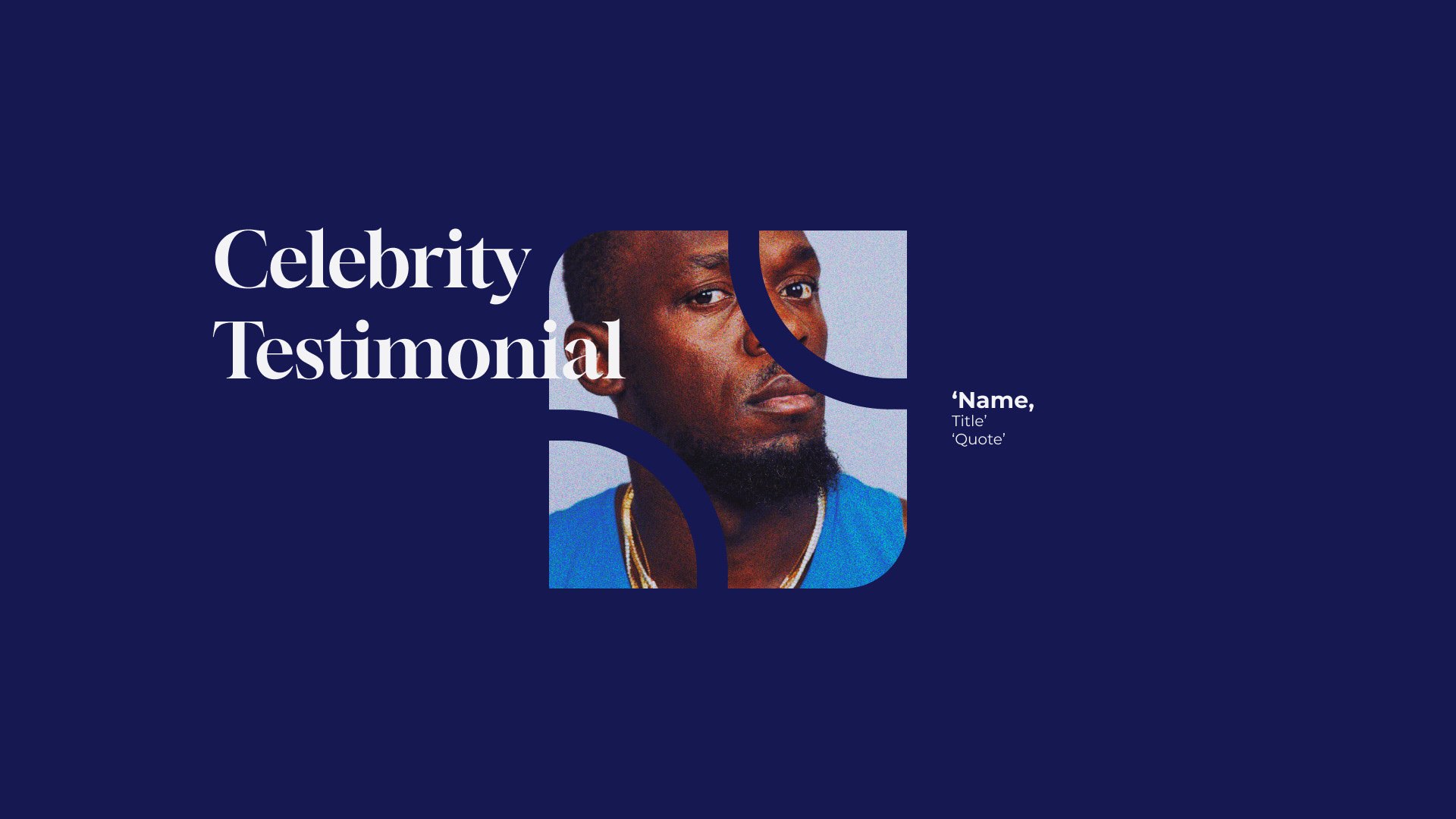 Celebrity testimonial layout