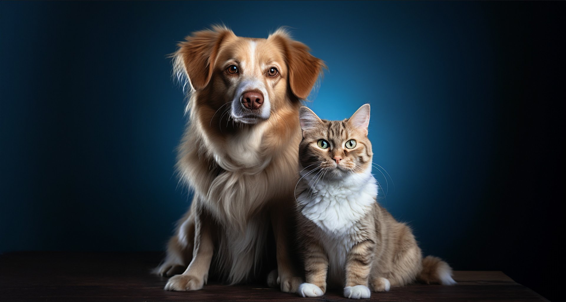 Dog and cat portrait